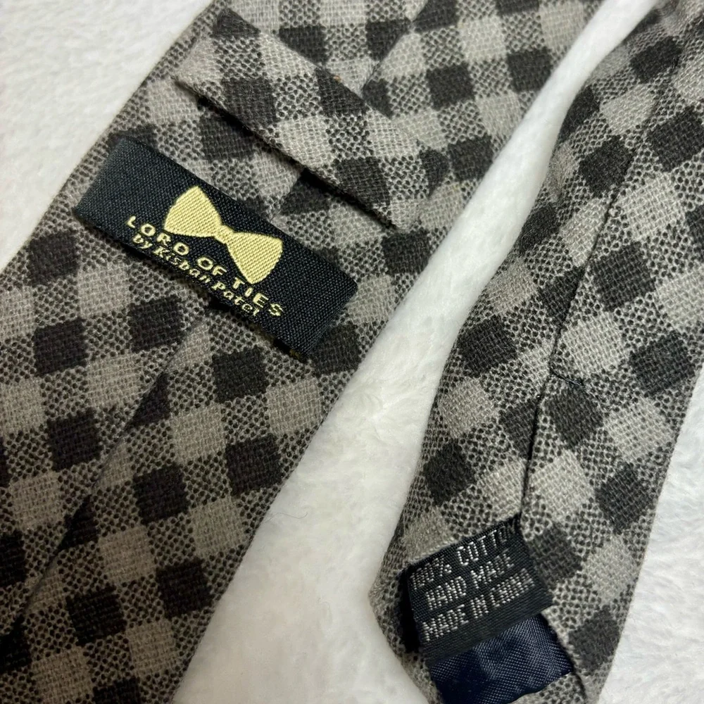 Lord of Ties Classic Black and Gray Checkered‎ cottonTie